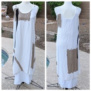 Vintage Beverly Rose rayon loose fit maxi dress